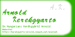 arnold kerekgyarto business card
